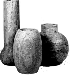 3 vases de terre