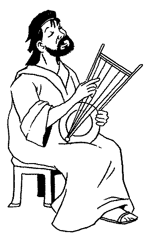 Le roi David jouant de la harpe